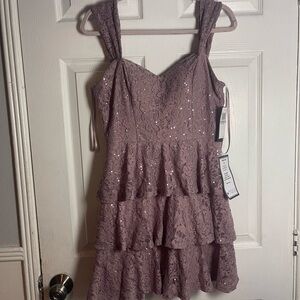 City Studio Lace Dress in Light Purple
